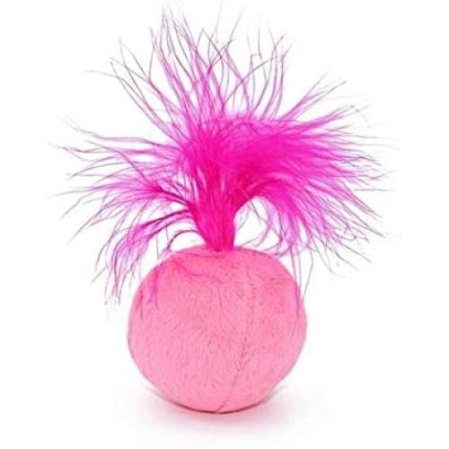 Dongdexiu Pet Supplies Ring Bell Feathers Tease Cats Toys Plush Pet Cat Toys(Yellow) Pet Toys