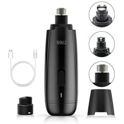 Dog Nail Grinder Black Electric Pet Nail Trimmer Slow Noise for Small Medium Large Dogs & Cats Claw Care