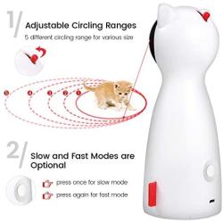 ZOTO Cat Laser Toy, Automatic Rotating Laser Pointer for Cats, USB/Battery Charging Operated Pet Training Exercise Chaser Tool