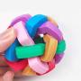 Mekek Ball with Bell, Colourful Braided Kitten Play Balls with Bells - Pet Toy Rubber Round Ball for Budgie Cockatiel, Rabbit, Cats, Dog, Hamster, Parrots Chase Game 1pcs