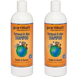 Earthbath Oatmeal & Aloe Pet Shampoo - Vanilla & Almond, Itchy & Dry Skin Relief, Soap-Free, Good for Dogs & Cats, 100% Biodegradable - Give Your Pet That Heavenly Scent - 16 fl. oz, Pack of 2