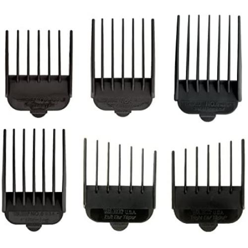 Wahl Professional Animal Clipper Attachment Guide Comb Grooming Set for Wahls Show Pro Plus, Deluxe Essentials, Iron Horse, Pro Ion, U-Clip and Deluxe U-Clip Pet, Dog, Cat, and Horse Clippers (#3168-500), Black