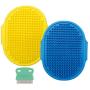 Fantye 2 Pcs Dog Grooming Brush, Pet Bash Brush Rubber Dog Brush Cat Rubber Comb Grooming Tool with Adjustable Ring Handle