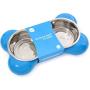 Hing Bone Non Slip Dual Dog Feeding Station with Removable Bowls
