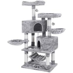 BEWISHOME Multi-Level Cat Tree Condo with Sisal Scratching Posts, Perches, Houses, Hammock and Baskets, Cat Tower Furniture Kitty Activity Center Kitten Play House MMJ05