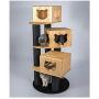Cat Trees Tower Condo Tower Cat Climbing Frame Solid Wood Cat Nest Large Cat Villa House Sisal Rope Cat Grab Post Suitable for Indoor Run-anmy20200325