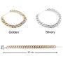 Hanamaki 2Pcs Gold Plastic Collar Link Dog Chain Necklace. Cute Fashion Bling Pet Metal Look Jewelry for Small and Medium Cat Dog Accessories (14.6-17.3inch)