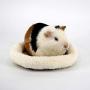 HongGun Hamster nest, Hamster Bed Mat Circular Shaped Warm Soft Comfortable Washable PP+Velvet for Mice, Guinea Pigs and Other Small Animals (L, Creamy-White)