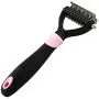 snailmon Double Sided Pet Dematting Rake Comb,6+11 Teeth,Professional Undercoat Rake Brush for Dogs & Cats, Blue/Pink (Pink) snailmon Double Sided Pet Dematting Rake Comb,6+11 Teeth,Professional Undercoat Rake Brush for Dogs & Cats, Blue/Pink (Pink)
