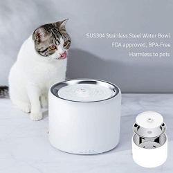 PETKIT Cat Dog Water Fountain Stainless Steel, Ultra-Quiet Pet Water Fountain for Cats Dogs, Automatic Cat Dog Water Dispenser with Burnout Prevention Pump, Smart LED Light, Dual Working Mode