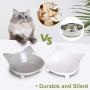 Cat Bowls Cat Food Bowls Non Slip Cat Double Dish Pet Food & Water Bowls Feeder Bowls Pet Bowl Set of 3 for Dogs Cats Small Animals (Safe Food-Grade Melamine Material)