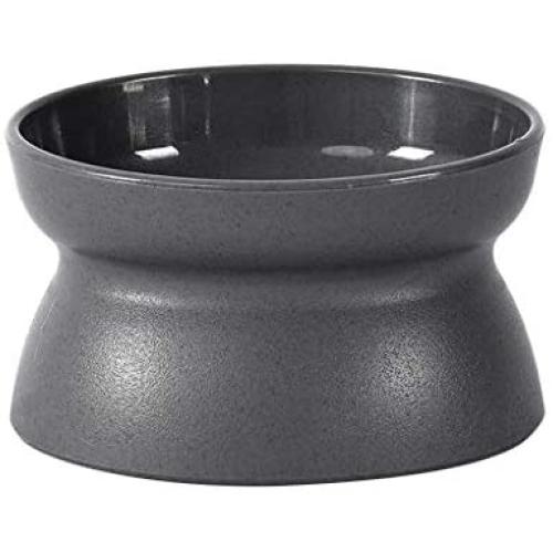QINYUAN Cat Bowl, Pet Feeder Raised Food Kitten Stress Free Double Side Use Feeding Dish