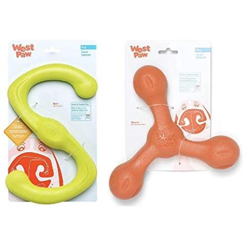 West Paw Zogoflex Bumi Dog Tug Toy (Large, Granny Smith) & Zogoflex Air Skamp Tug-of-War Stick Dog Chew Toy (Melon) – Interactive Toy for Dogs, Puppies – for Chewing, Catch, Carry, Fetch West Paw Zogoflex Bumi Dog Tug Toy (Large, Granny Smith) & Zogoflex Air Skamp Tug-of-War Stick Dog Chew Toy (Melon) – Interactive Toy for Dogs, Puppies – for Chewing, Catch, Carry, Fetch