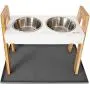 Leashboss Splash Mat and Skyrise Raised Feeder - XL Silicone Dog Food Mat (Gray) and Adjustable Elevated Dog Feeder - Modern Raised Dog Bowls Adjust to 3 Heights, 8'', 11'', 14'' Leashboss Splash Mat and Skyrise Raised Feeder - XL Silicone Dog Food Mat (Gray) and Adjustable Elevated Dog Feeder - Modern Raised Dog Bowls Adjust to 3 Heights, 8'', 11'', 14''