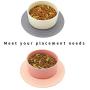 Ptlom Pet Food Mat for Dog and Cat Placemat 2 Pcs, Mat for Prevent Food and Water Overflow, Suitable for Medium and Small Pet,Silicone, 9.5'' 9.5''