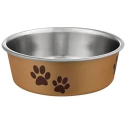 Loving Pets Metallic Bella Bowl, Small, Champagne