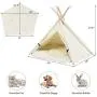 Tangkula Pet Teepee, Pent Tent w/Thick & Anti-Slip Cushion, Portable Pet House w/Stable Structure for Puppy Cat Rabbit, Washable Indoor Outdoor Pet Sleep Bed Luxury Cozy Cave Tangkula Pet Teepee, Pent Tent w/Thick & Anti-Slip Cushion, Portable Pet House w/Stable Structure for Puppy Cat Rabbit, Washable Indoor Outdoor Pet Sleep Bed Luxury Cozy Cave