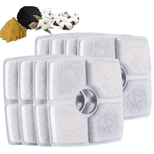 Litviz Pet Fountain Replacement Filters, 8 Pack Cat Water Fountain Filters, Suitable for 84oz/2.5L Automatic Pet Fountain Cat Water Fountain Dog Water Dispenser, Activated Carbon and Resin