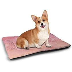 Nomorer Pet Mat Bed Bridal Shower Waterproof and Warm Pet Mattress Bride in Wedding Dress on Pink Backdrop with Veil Celebration Image Light Pink and White