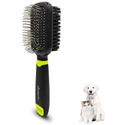 FASTINGDOG Dog Grooming Slicker Brush, Cat Dog Grooming Slicker Massage Brushes, Soft Bristle Bath Brush for Cats, Double-Sided Spring Comb Shedding Grooming Tools