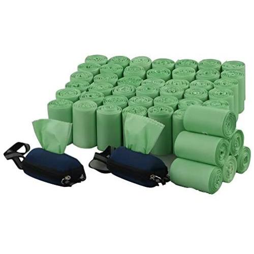 Lesbin 1000 Count Green Biodegradable Dog Waste Poop Bags, Include 2 Dispenser