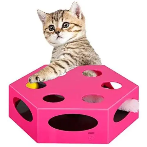 INNAPER Electric Play Interactive Cat Toy,with Worm Tail and Catnip & Plush Mouse, Automatic Rotating Hide and Seek Hunt Toy,Low Noise Automatic Cat Toy,Pet Kitten Fun Excercise,Auto Off Timer INNAPER Electric Play Interactive Cat Toy,with Worm Tail and Catnip & Plush Mouse, Automatic Rotating Hide and Seek Hunt Toy,Low Noise Automatic Cat Toy,Pet Kitten Fun Excercise,Auto Off Timer