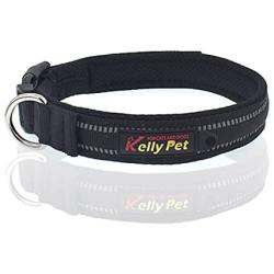 Chenyouwen Pet Toys Great Pet Dogs Polyester Reflective Breathable Pets Collar Traction Lead Leash, Size: L, 2.54754cm (Black) (Color : Black)
