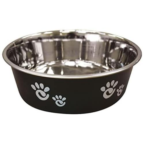 Ethical Pet Barcelona Matte and Stainless Steel Pet Dish, 64-Ounce, Licorice (6104)