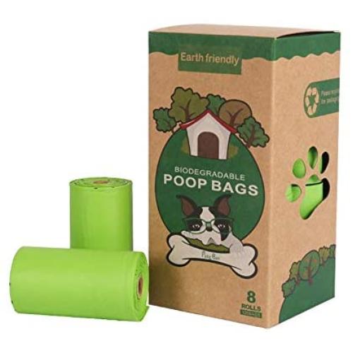 HENIUY Pet Dog Poop Bag, pet Poop Bag-Environmentally Friendly degradable pet Poop Bag, Cleaning and Care, Extra Thick Leak-Proof Bag (Scented) (Green, Pocket1-8 Rolls in a Box)