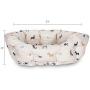 Fringe Studio Cuddler Pet Bed, Large, Happy Breeds, Natural, 33 x 26 x 10 (227004), Tan