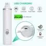 oneisall Dog Nail Grinder - Quiet 2 Speed USB Rechargeable Pet Nail Trimmer Paws Grooming & Smoothing for Small Medium Dogs & Cats - White