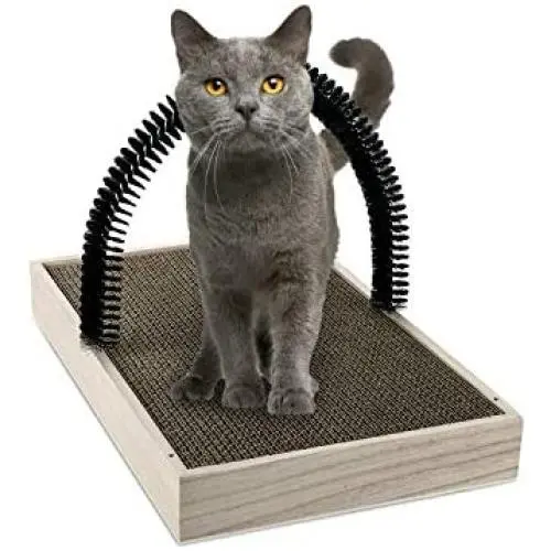 Ale Pomos Pet Fur Grooming Cat Scratching Pads,Cats Self Groomer Massager Scratcher Toy Brush,Cat Scratching Pads with Wooden Tray Ale Pomos Pet Fur Grooming Cat Scratching Pads,Cats Self Groomer Massager Scratcher Toy Brush,Cat Scratching Pads with Wooden Tray