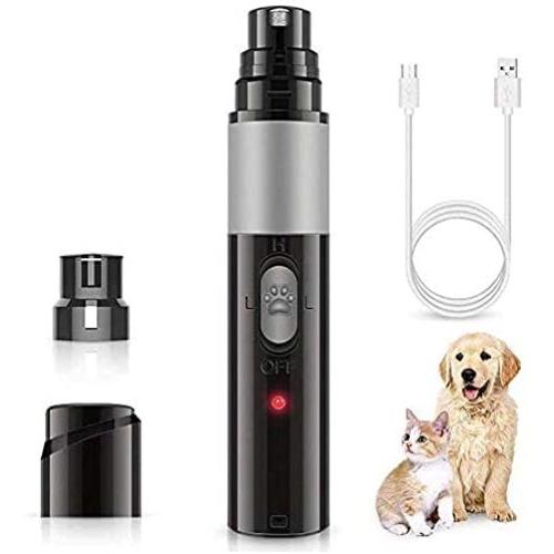 [2020 Upgrade] Dog Nail Grinder, Professional 5-in-1Rechargeable Pet Nail Trimmer with Low Noise, Superior Painless Pet Paws File Grooming/Smoothing/Trimming, Perfect for Small Medium Dogs & Cat