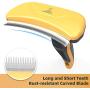 Canple Deshedding Brush Groom Comb 4 inches Curved Edge Long & Short Teeth Undercoat Grooming & Shedding Tool for Short, Medium and Long Hair Dogs and Cats (4 inches)