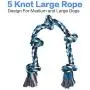Dog Rope Toys for Aggressive Chewers,Dog Teeth Cleaning 5 Knots Durable 100% Cotton Rope for Medium Large Dog Chew Toys Tough Tug of War Dog Rope Toys for Aggressive Chewers,Dog Teeth Cleaning 5 Knots Durable 100% Cotton Rope for Medium Large Dog Chew Toys Tough Tug of War