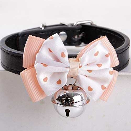 Chenyouwen Pet Toys Great 2 PCS Dog Bow Crown Pendant Silent Bells Cat Collar Pet Collar, Size:M(Blue) (Color : Yellow)
