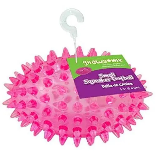 Gnawsome 3.5” Spiky Squeaker Football Dog Toy - Small, Cleans Teeth and Promotes Good Dental and Gum Health for Your Pet, Colors will vary Gnawsome 3.5” Spiky Squeaker Football Dog Toy - Small, Cleans Teeth and Promotes Good Dental and Gum Health for Your Pet, Colors will vary