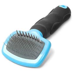 Premium Pet Slicker Brush for Dogs and Cats. Pet Grooming Dematting Brush Effectively and Effortlessly Shedding Mats, Removes Tangles, Dander, Dirt, Loose Fur by Up to 95% for Short or Long Hair.