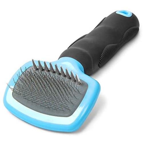 Premium Pet Slicker Brush for Dogs and Cats. Pet Grooming Dematting Brush Effectively and Effortlessly Shedding Mats, Removes Tangles, Dander, Dirt, Loose Fur by Up to 95% for Short or Long Hair.