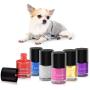 Dog Nail Polish Set, 6 Color Set (Pink, Purple, Red, Gold, Blue, Silver), Non-Toxic Water-Based Pet Nail Polish, Natural and Safe, Suitable for All Pet (Birds, Mice, Pigs and Rabbit), Easy to Remove