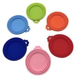 2 LIDS in a Packs, Silicone Pet Can Cover,Fits Most Standard Size Dog and Cat Can Tops, Three Sizes (Multi-color random delivery)