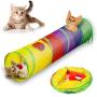 YNNG Cat Tunnel Pet Tube Collapsible Play Toy Puzzle Exercising Hiding Training with Fun Ball and 2 Peek Hole for Indoor Outdoor Toys