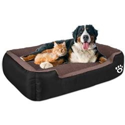 Warmer Pet Dog Beds for Medium/Large Dog(Up to 55 lbs),Rectangle Pet Bed Thickened Enough with Soft Coral Fleece and Non-Slip Bottom ,Dog Sofa Couch Pet Bed with Durable Oxford Cloth