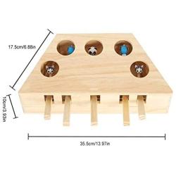 ShiLei Fun Toy for Cats, Interactive Wooden Solid W Mouse, Round Design, fine Workmanship, no Sharp Edges