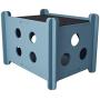 mascopets Cat Bed and Cat Scratcher for Indoor Hand Painted 2 Level Design MDF and Polyester 22x15.7x16.5 Inches