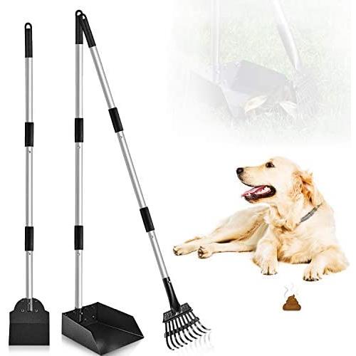PETRIP Poop Scooper, 3 Pack Metal Long Handle Dog Poop Scoop Rake and Pan Set, Adjustable Stainless Pooper Scooper for Large Medium Small Dogs PETRIP Poop Scooper, 3 Pack Metal Long Handle Dog Poop Scoop Rake and Pan Set, Adjustable Stainless Pooper Scooper for Large Medium Small Dogs