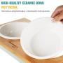WANTRYAPET Premium Elevated Pet Feeder for Dog Cat, Bamboo Rasied Pet Bowls Include 2 Ceramic Bowls with Stong Stainless Steel Frame