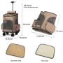 MOV COMPRA Wheeled Pet Carrier Backpack Pet Stroller, Travel Carrier, Car Seat for Dogs Cats Puppy, Comfort Cat Backpack Removable Rolling Wheels–Mesh Ventilation Windows, Storage Pockets