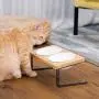 FUKUMARU Elevated Cat Ceramic Bowls, Small Dog 15° Tilted Raised Food Feeding Dishes, Solid Bamboo Water Stand Feeder Set for Cats and Puppy FUKUMARU Elevated Cat Ceramic Bowls, Small Dog 15° Tilted Raised Food Feeding Dishes, Solid Bamboo Water Stand Feeder Set for Cats and Puppy