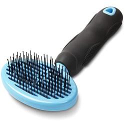 Premium Soft Self Cleaning Slicker Brush for Dogs & Cats. Dematting Brush Effectively and Effortlessly Shedding Mats, Removes Tangles, Dander, Dirt, Loose Fur by Up to 95% for Short or Long Hair.